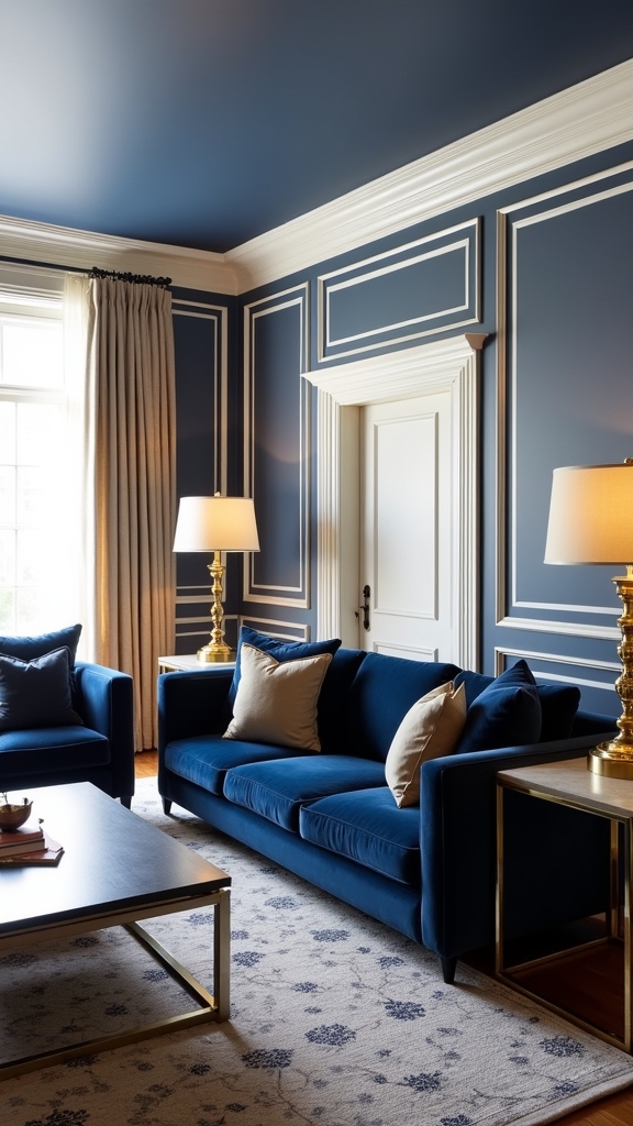 navy blue ceiling sophistication