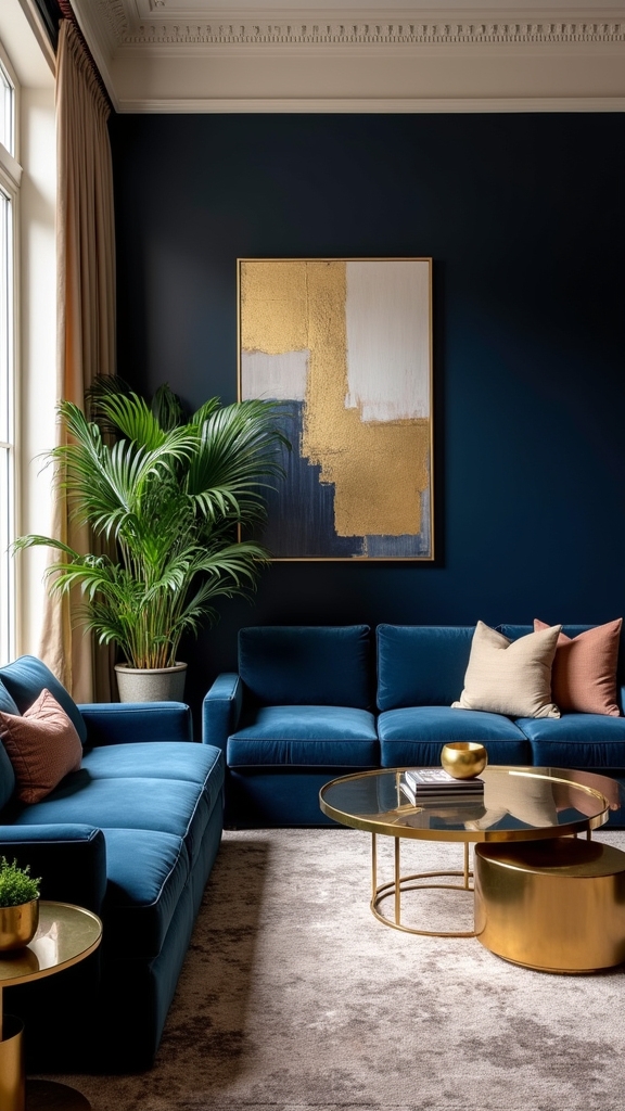 navy blue decor integration