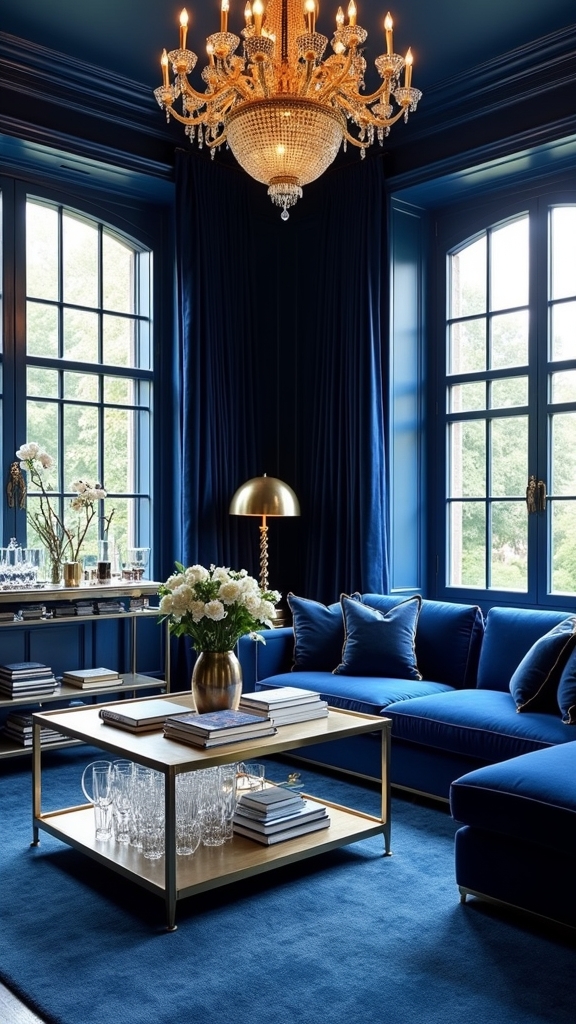 navy blue luxury living