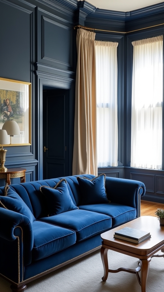navy blue trim sophistication