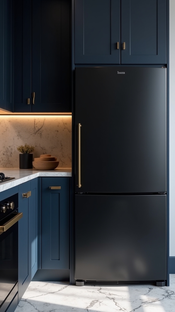 navy cabinetry enhances modern kitchens