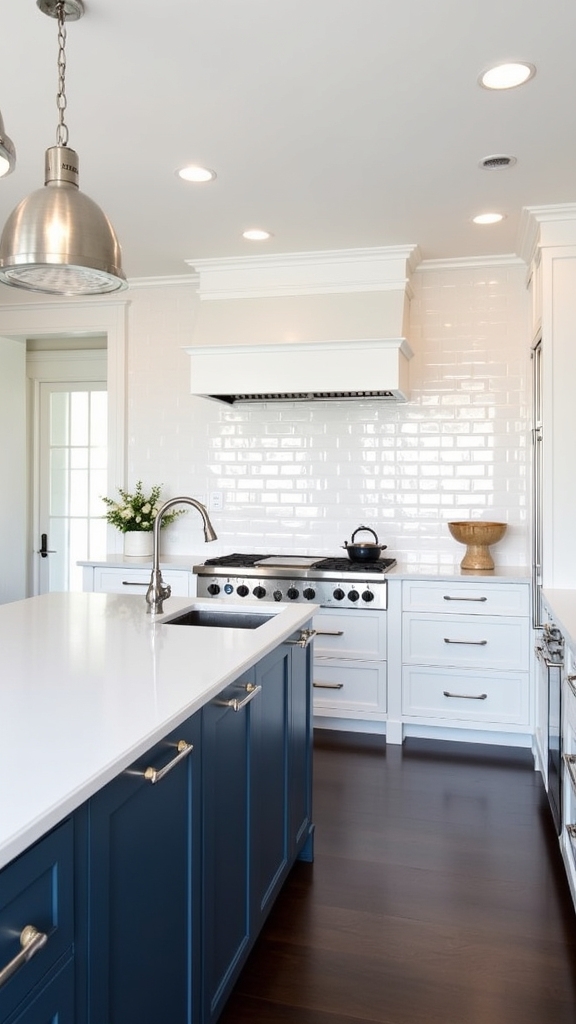 navy island white backsplash