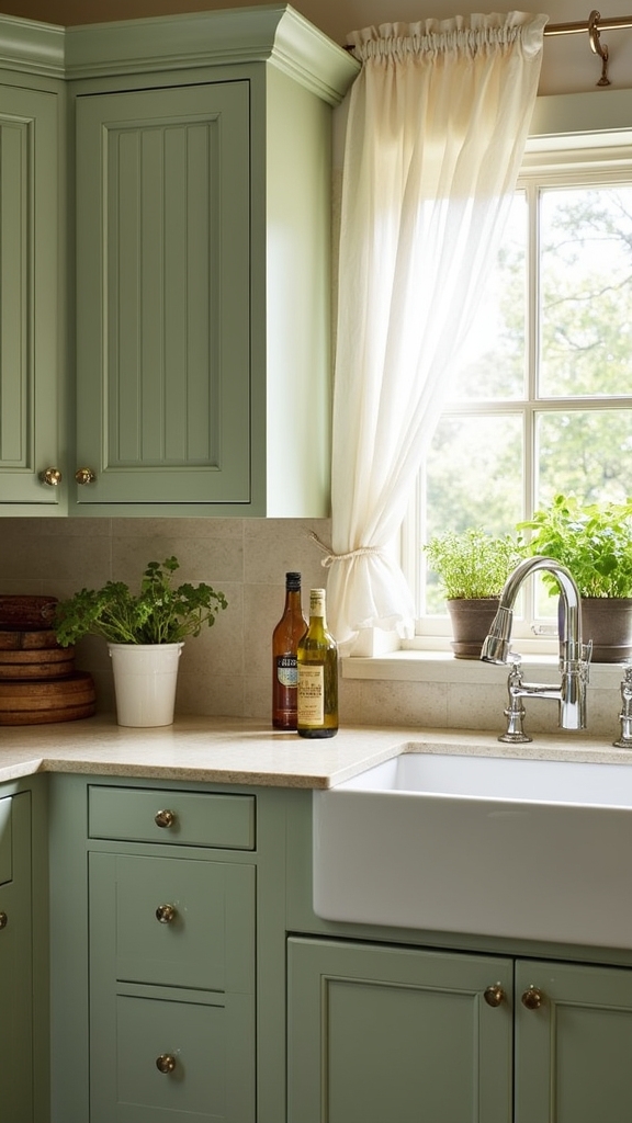 neutral countertops enhance sage