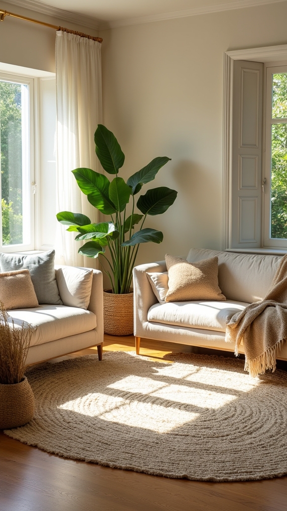 neutral layered rug textures