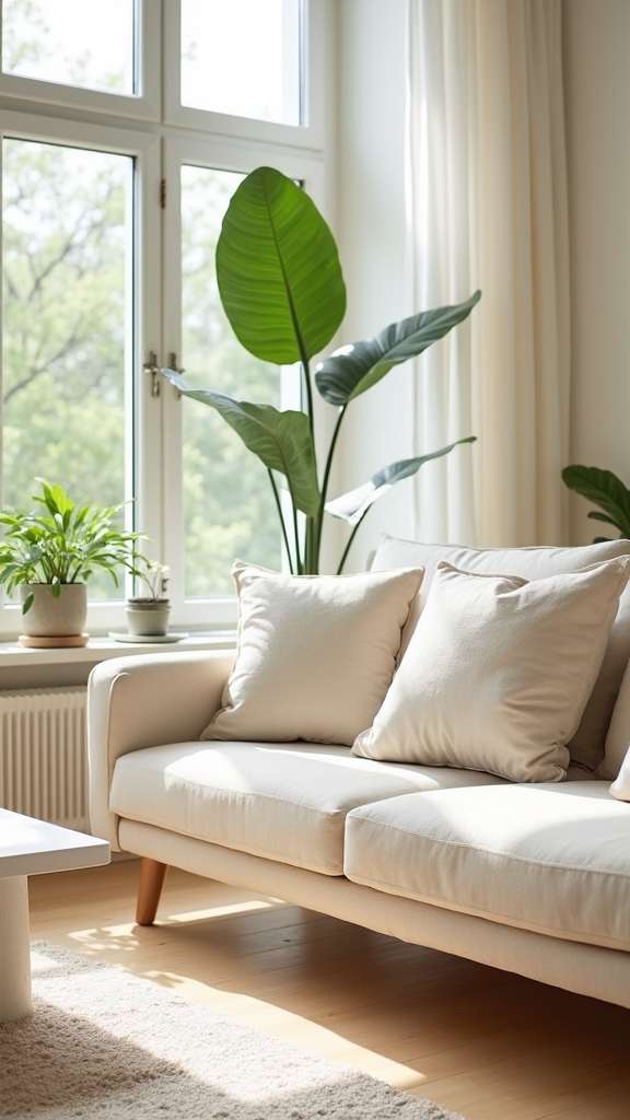 neutral tranquility with greenery