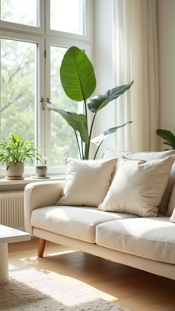 neutral tranquility with greenery