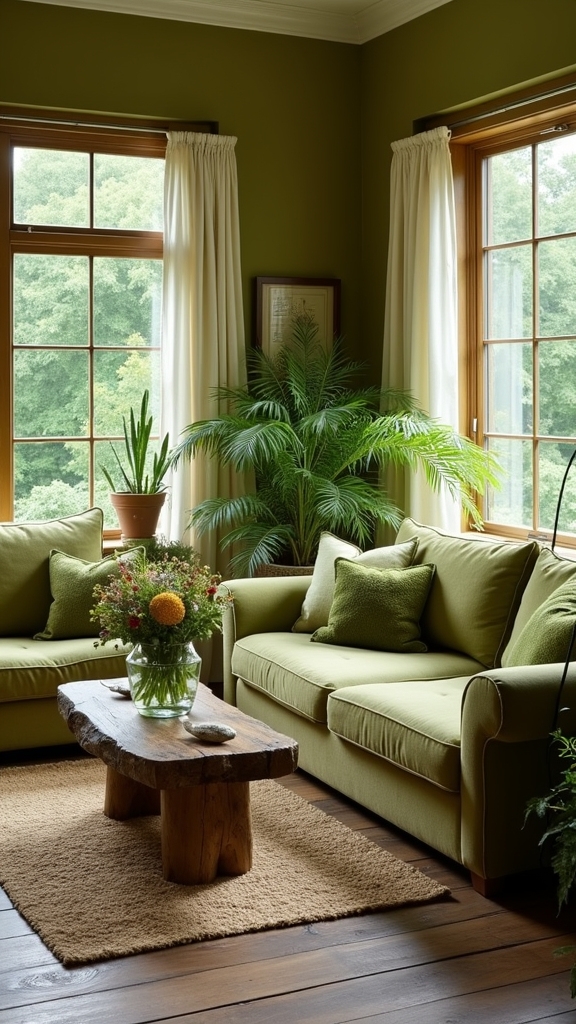 olive green outdoor decor