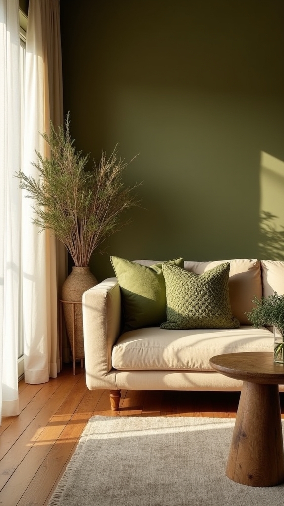 olive green wall serenity