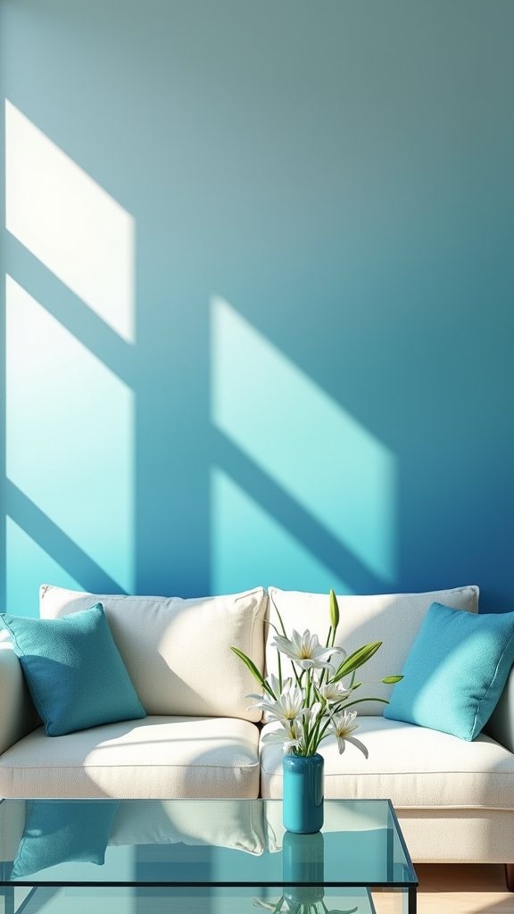 ombre blue walls elegance