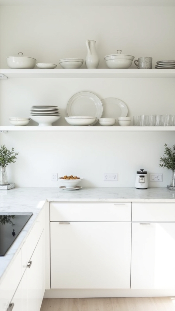 open shelving enhances kitchens