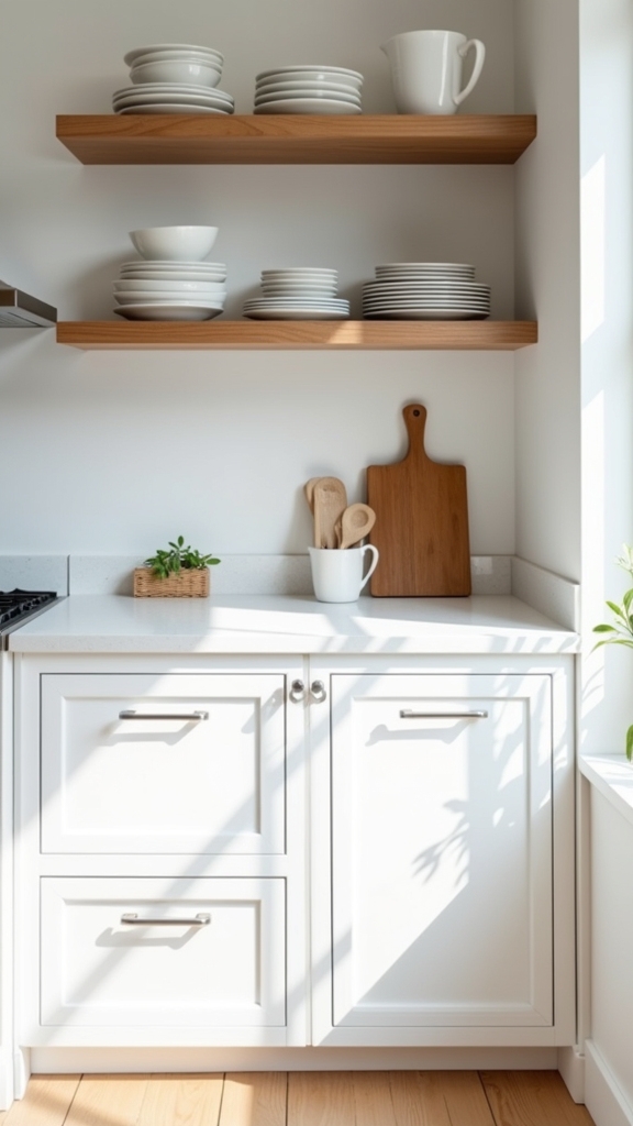 open shelving silver hardware