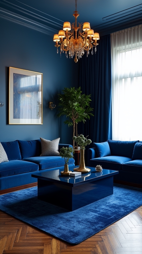 opulent blue accent walls