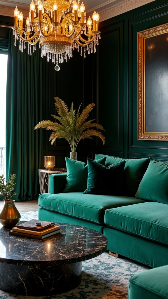 opulent jewel toned living room