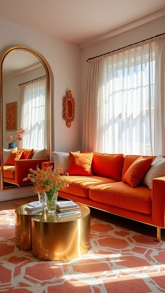 orange and metallic elegance