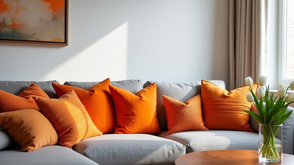 orange pillows for living rooms