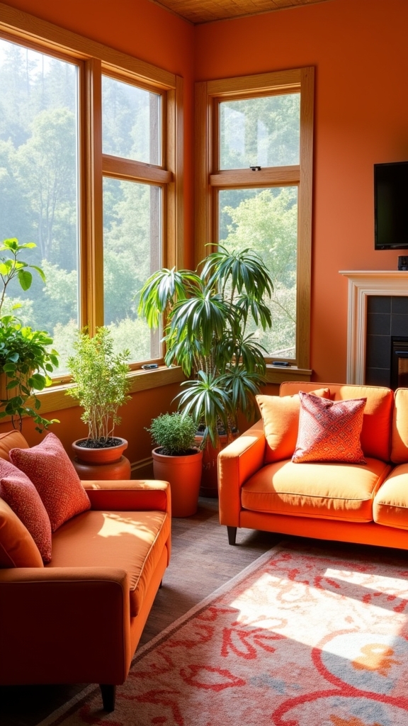 organic orange architectural accents