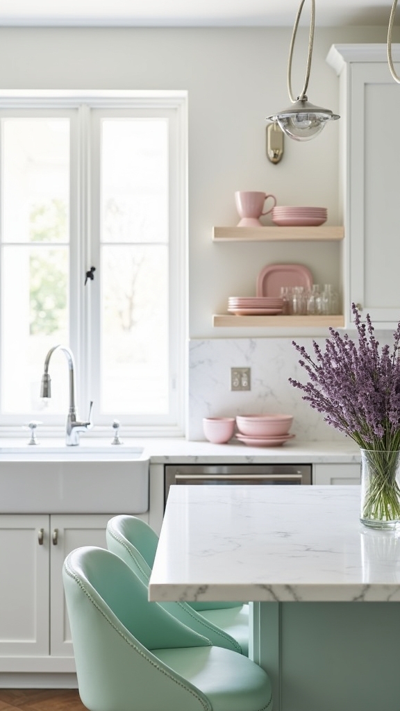 pastel accents in kitchens