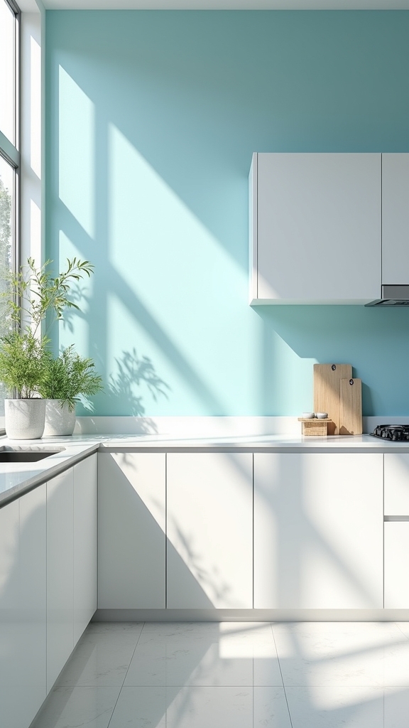 pastel blue kitchen tranquility