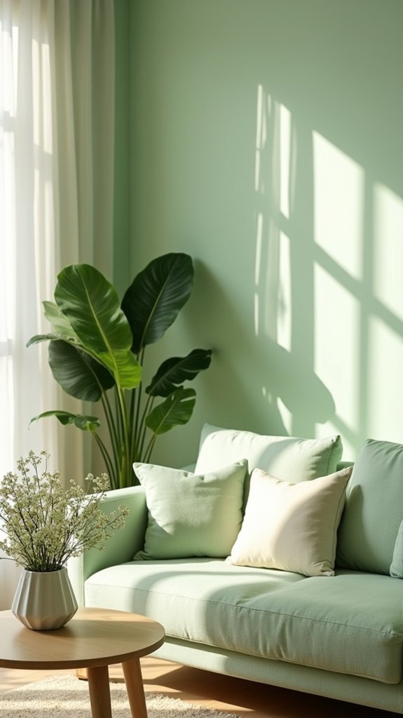 pastel greens create tranquility