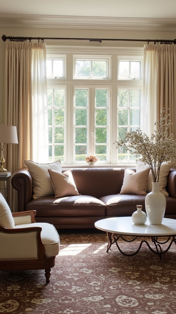 patterned brown and white rugs