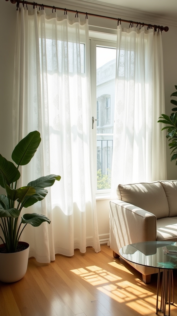 patterned curtains enhance decor