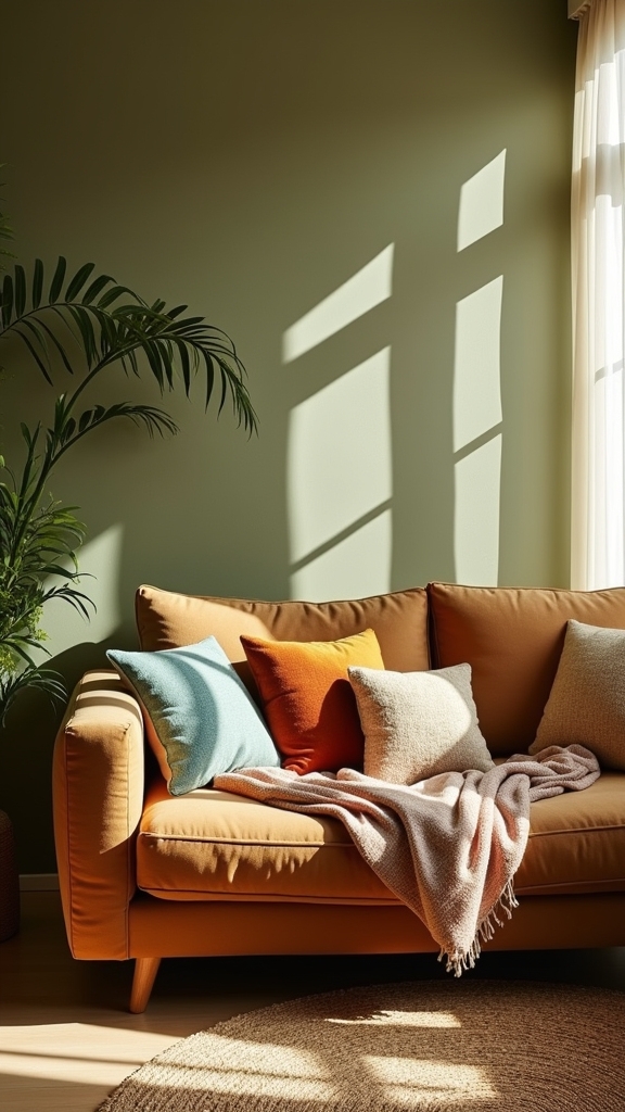 patterned cushions complementary hues