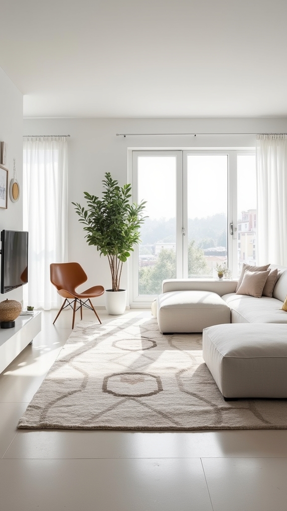 patterned rugs enhance minimalism