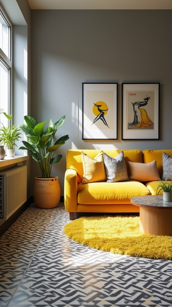 patterned tiles and rugs