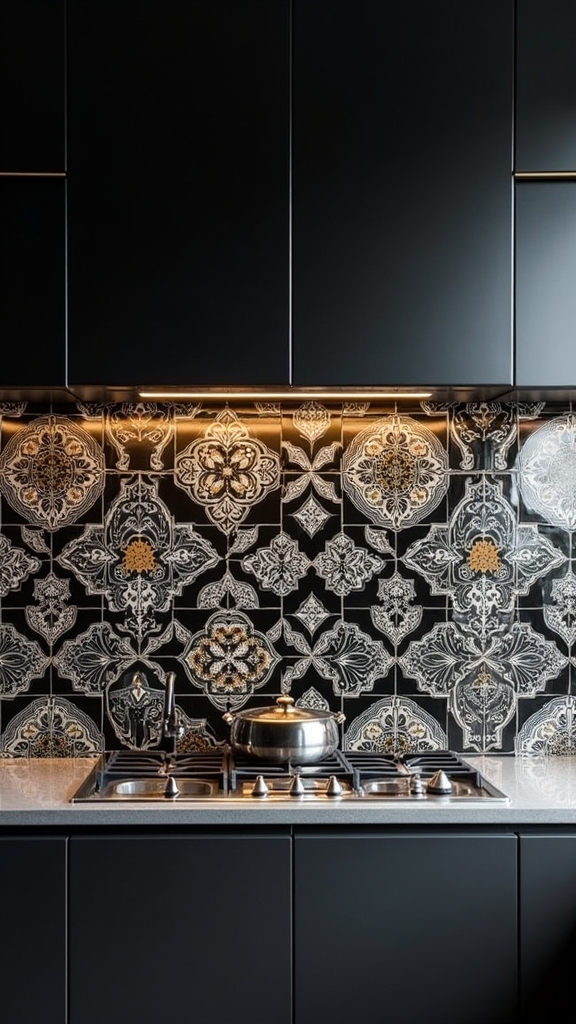 patterned tiles enhance kitchens