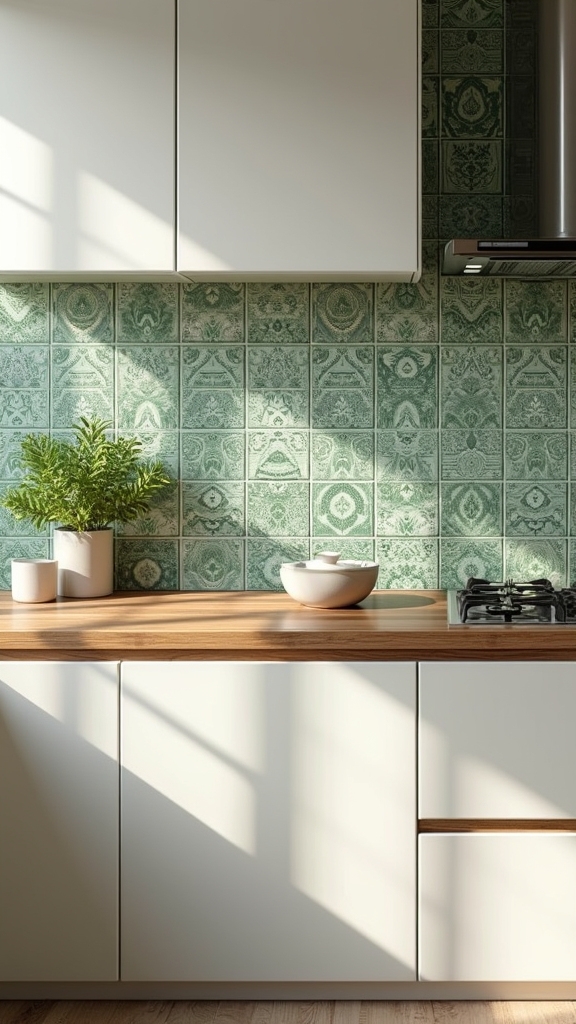 patterned tiles enhance kitchens