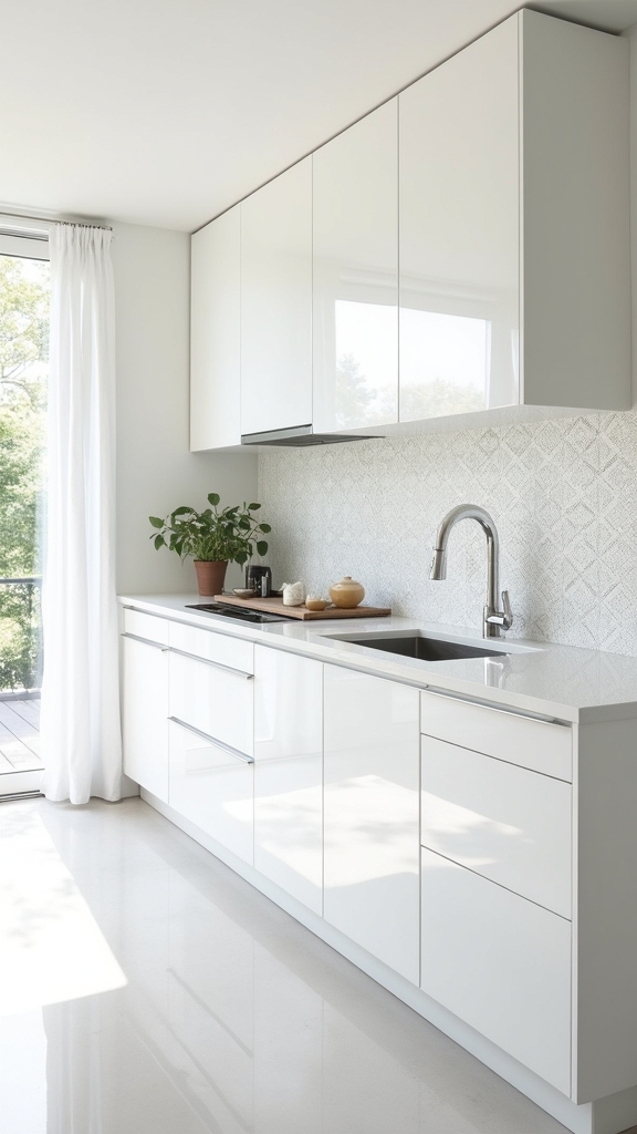 patterned white tile elegance