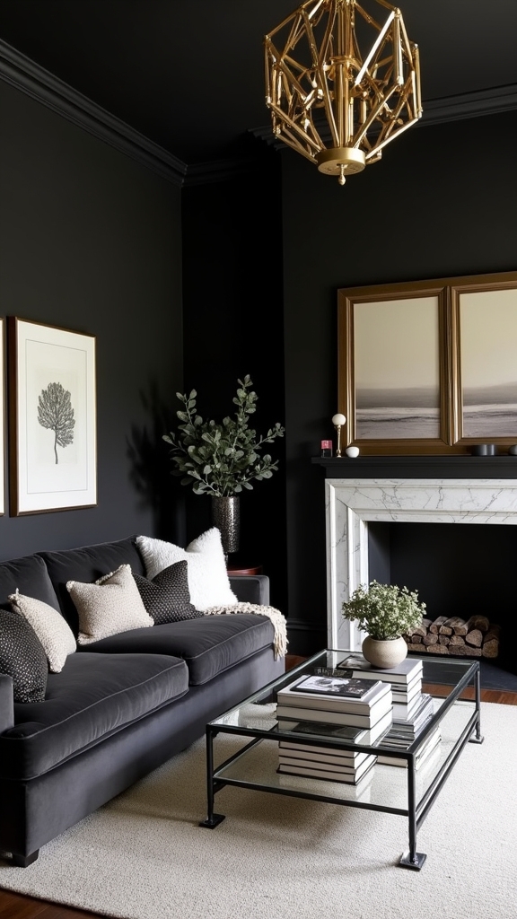 personalized black living room