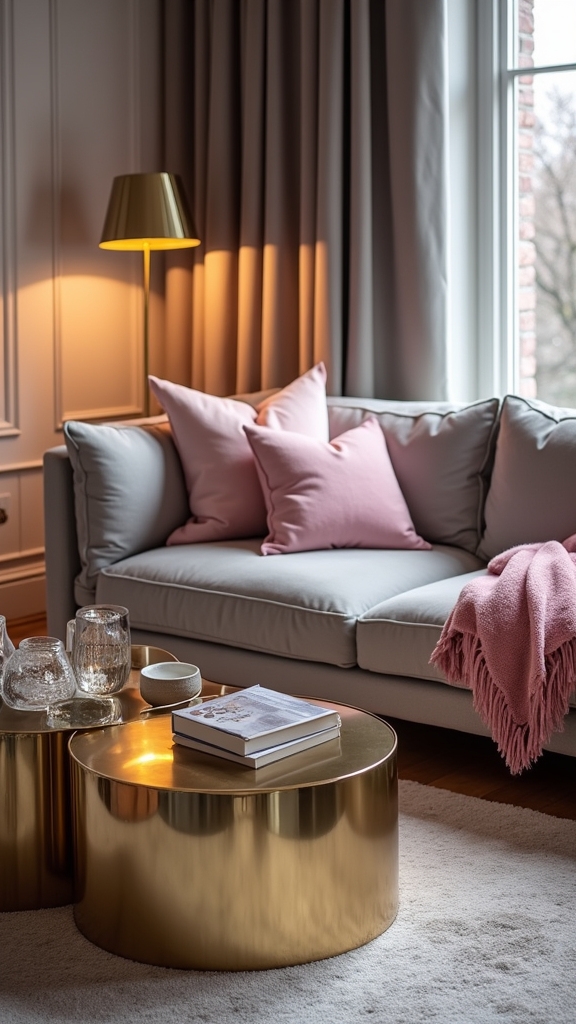 pink and metallic elegance