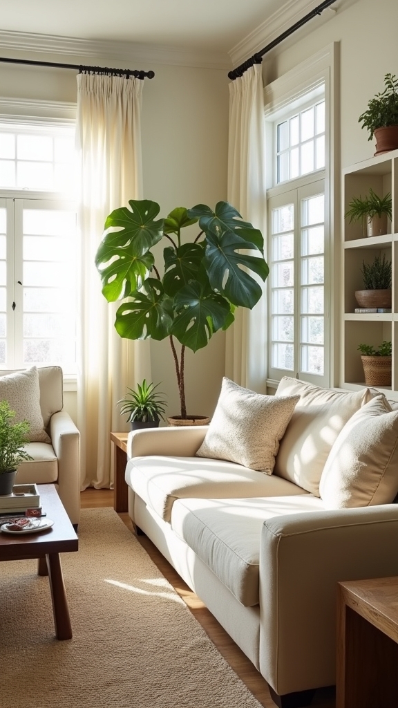 plants enhance cream interiors
