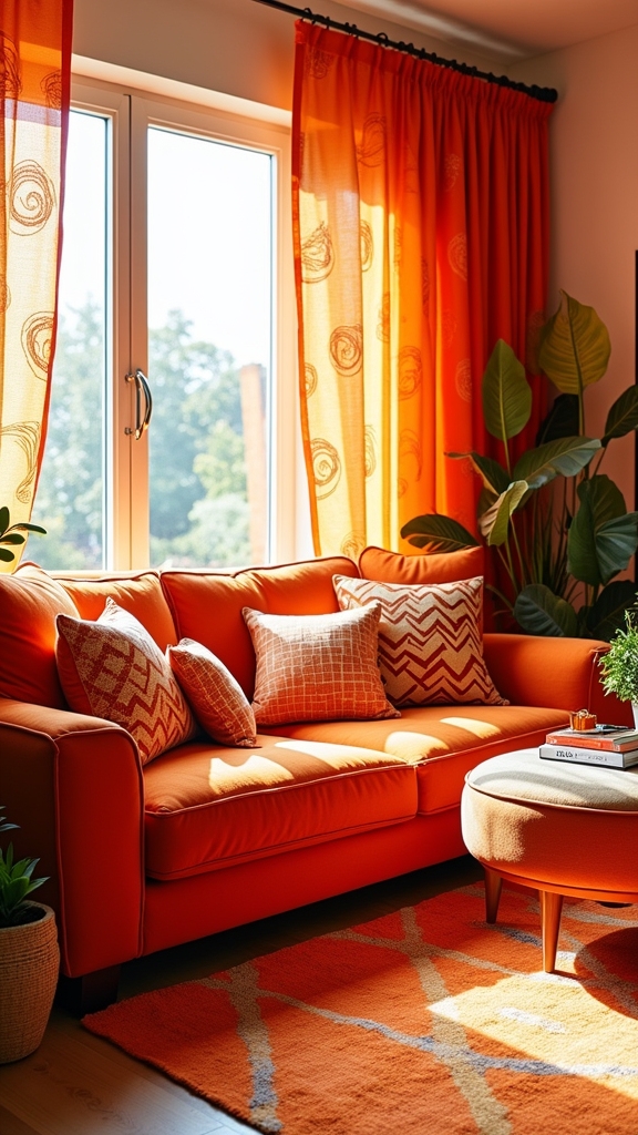 playful orange textile patterns