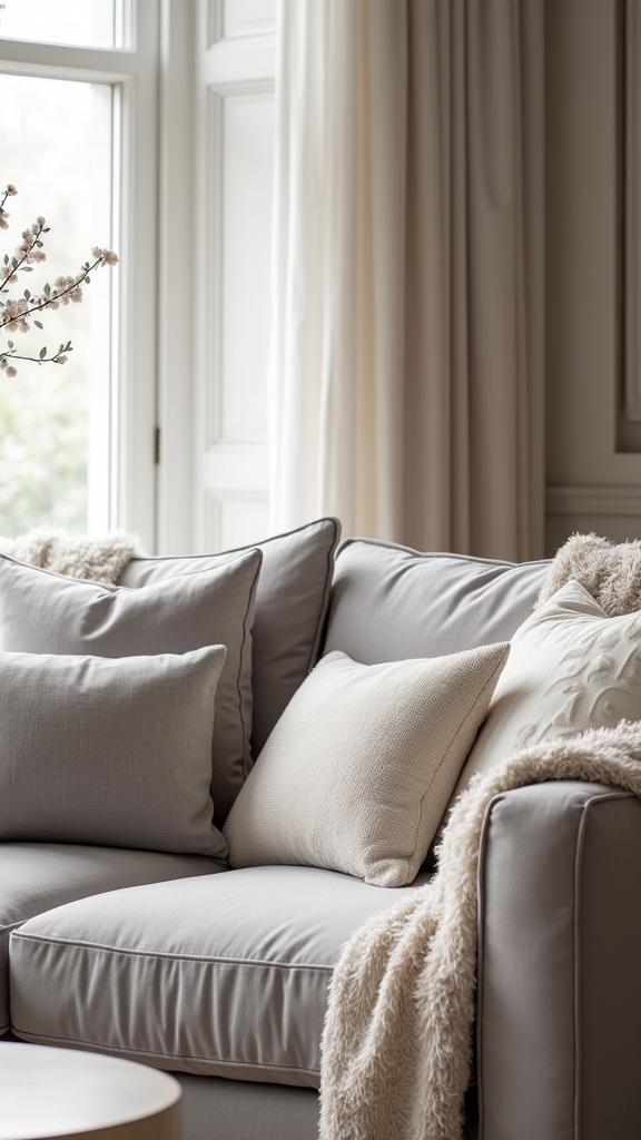 plush cushions and throws