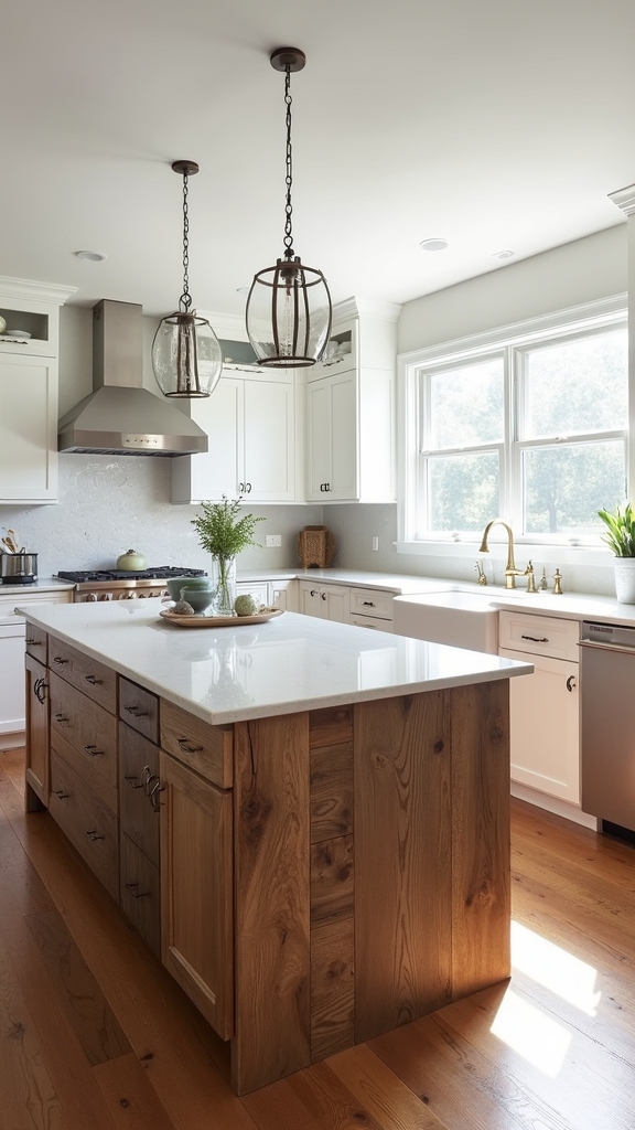 reclaimed wood quartz elegance
