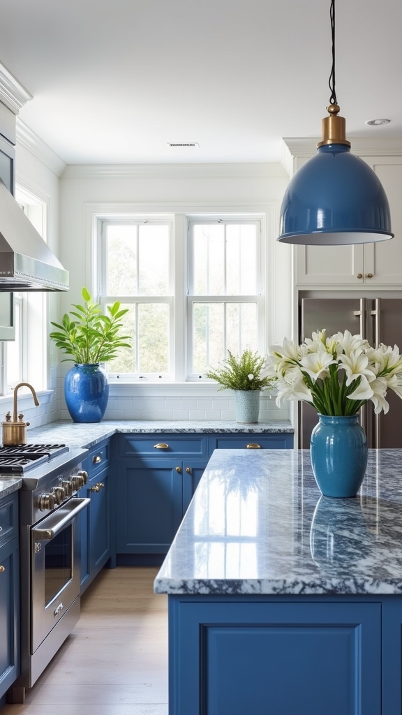 refined blue marble elegance