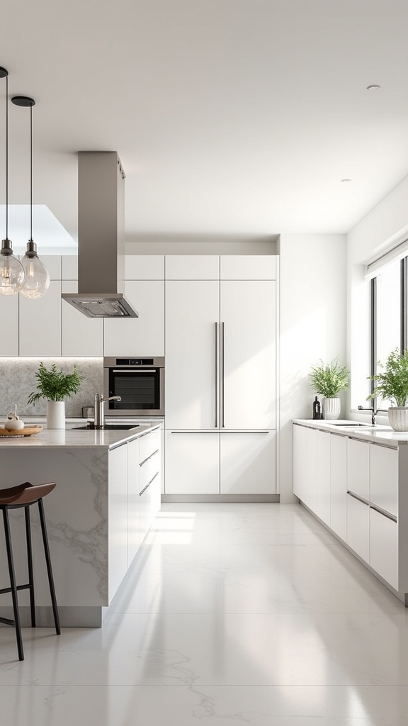 reflective minimalist kitchen design