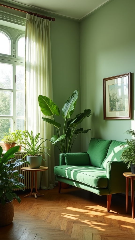 retro green interior design