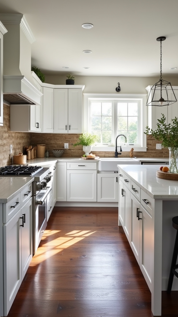 rustic backsplash enhances farmhouse charm