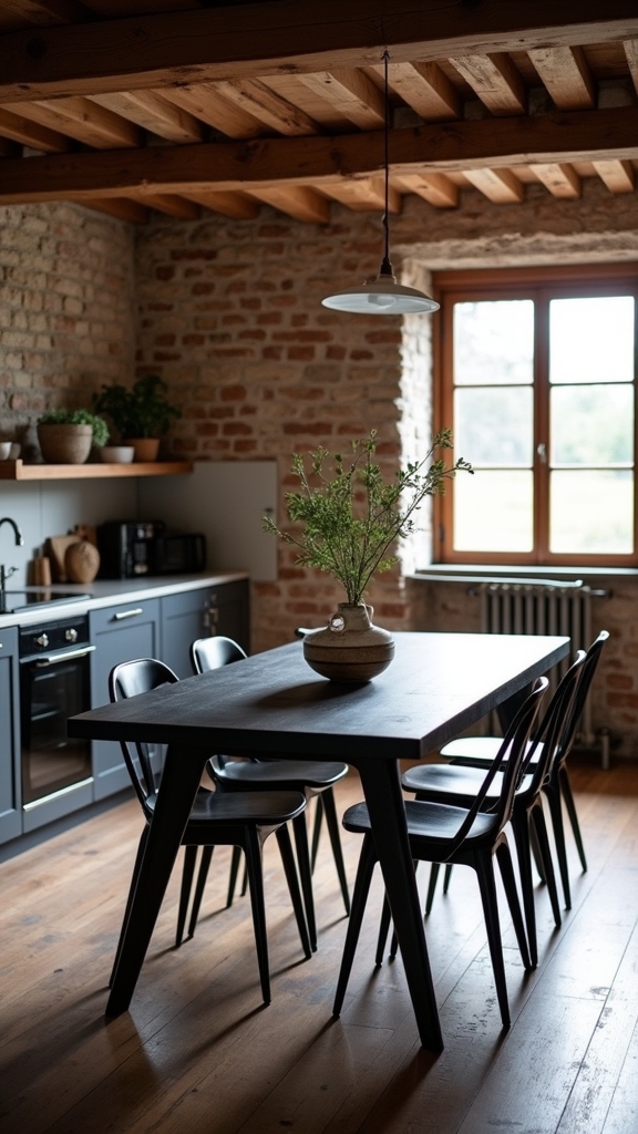 rustic black wood tables