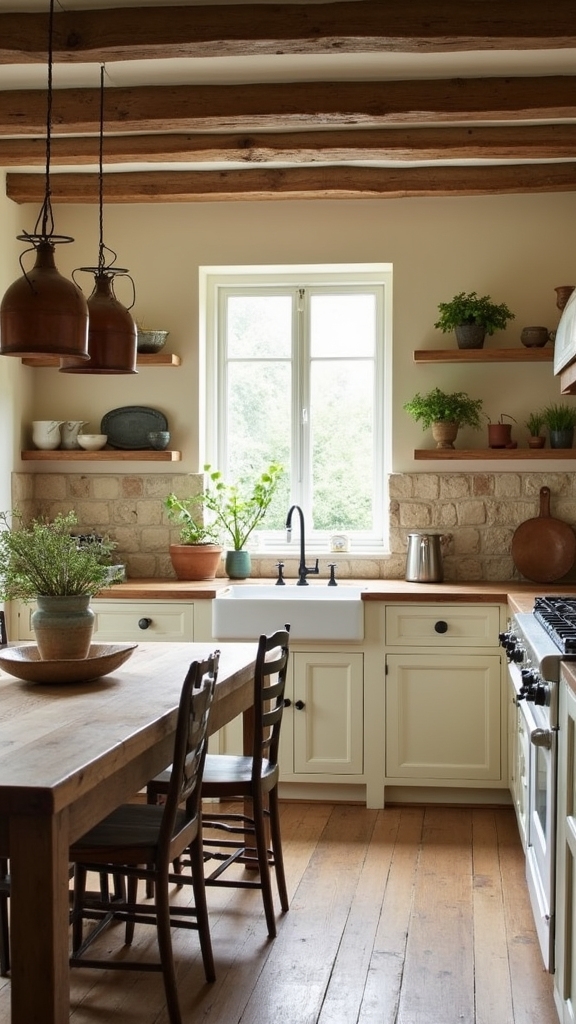 rustic cream kitchen charm