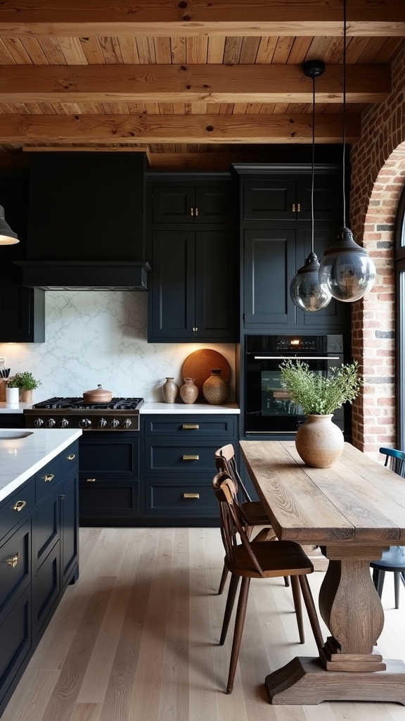 rustic dining kitchen integration