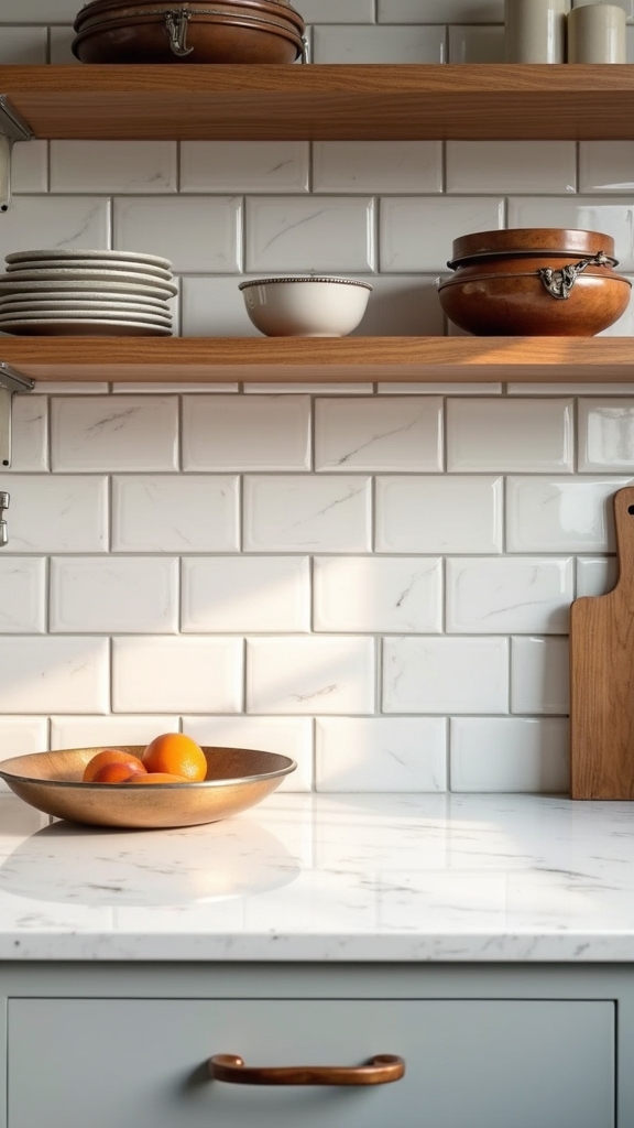 rustic white tile warmth