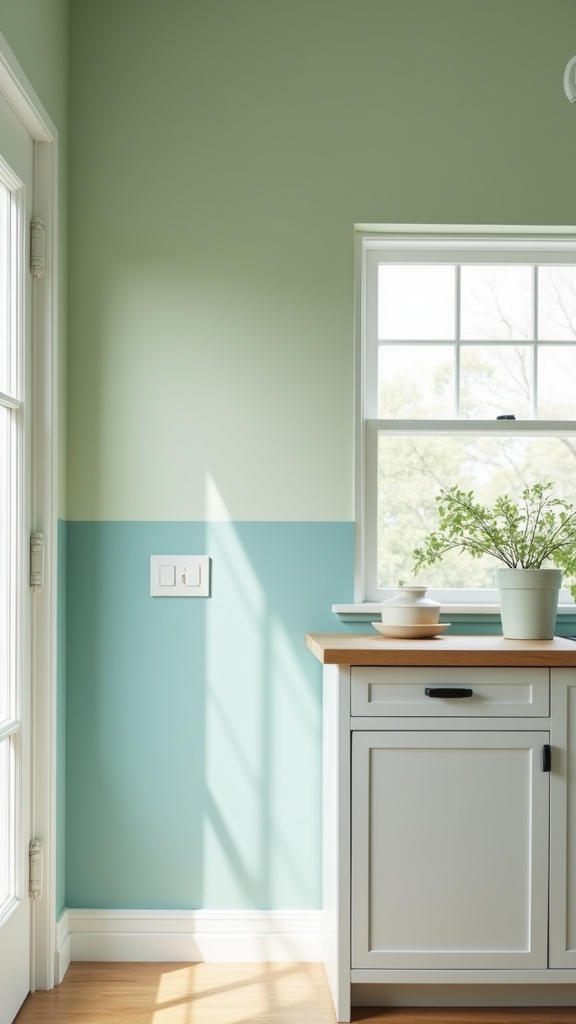 sage and blue walls