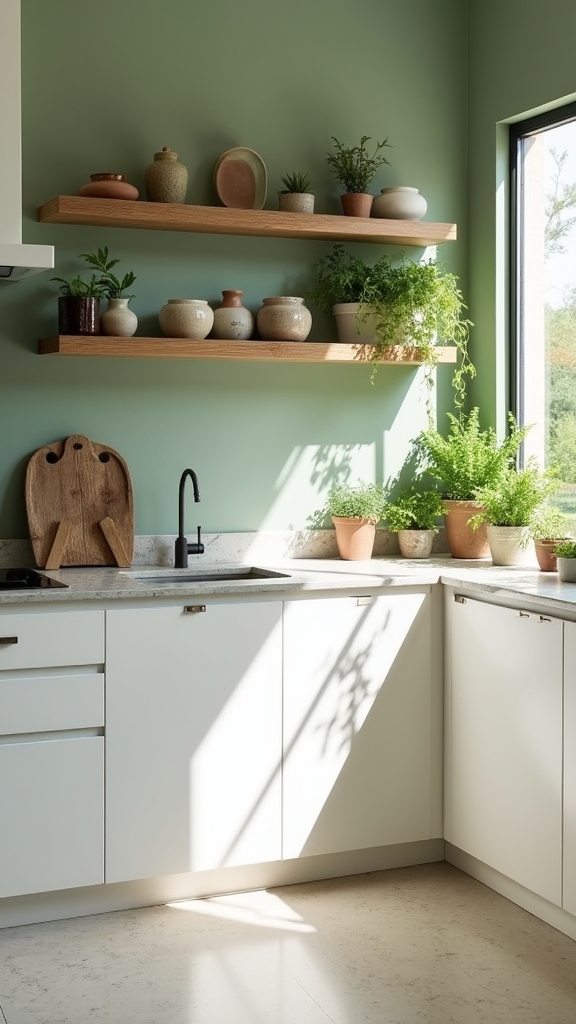 sage green accent wall elegance