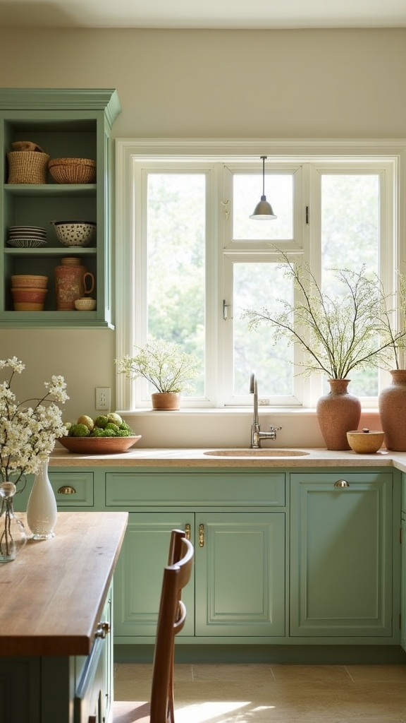 sage green and earthy neutrals