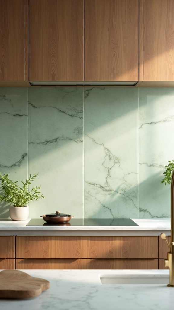 sage green backsplash elegance