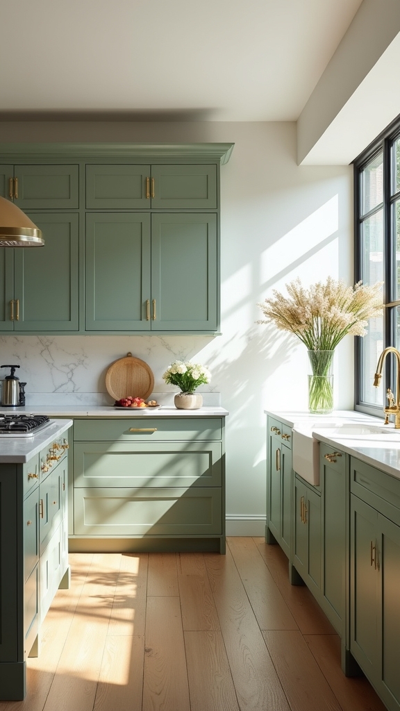 sage green base cabinets